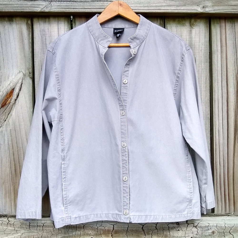 Eileen Fisher Grey Button Front Midweight Jacket